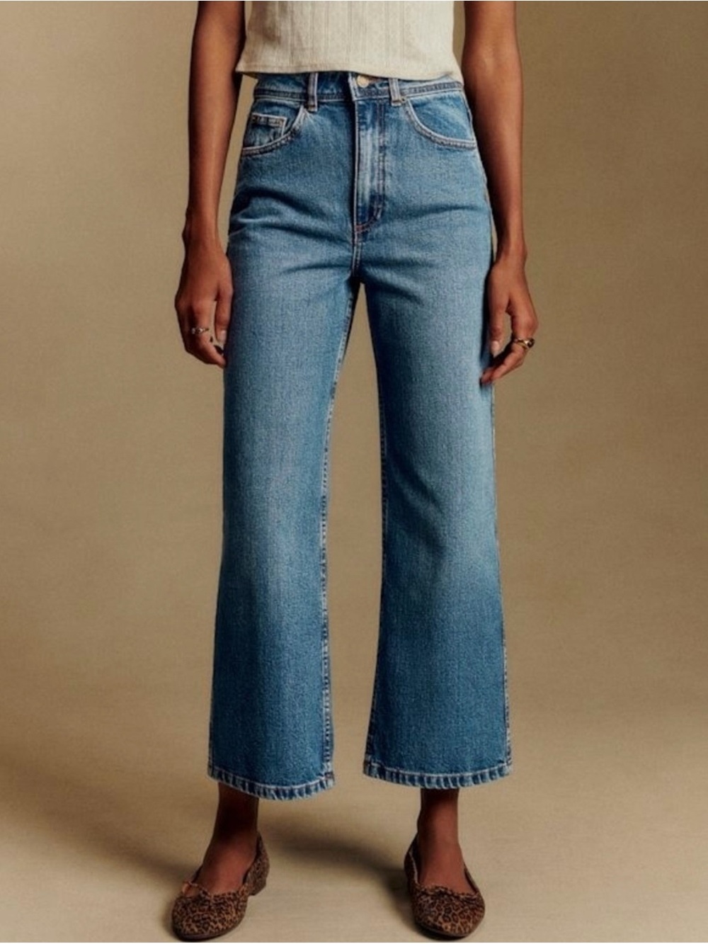 Sezane Le Crop in denim blue size 38